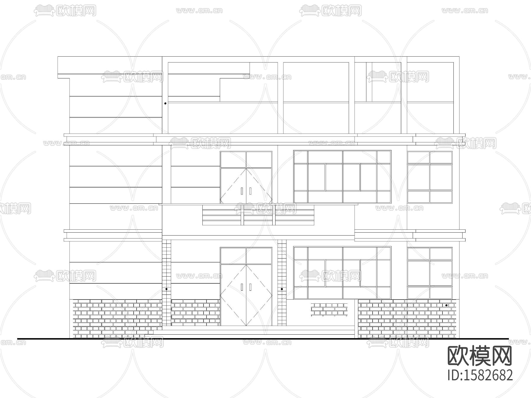 自建房cad施工图下载（渲染图4）