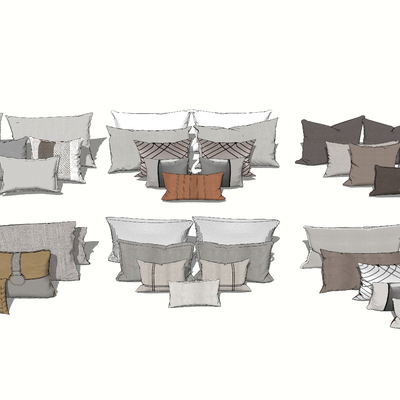  现代布艺枕头抱枕su模型 