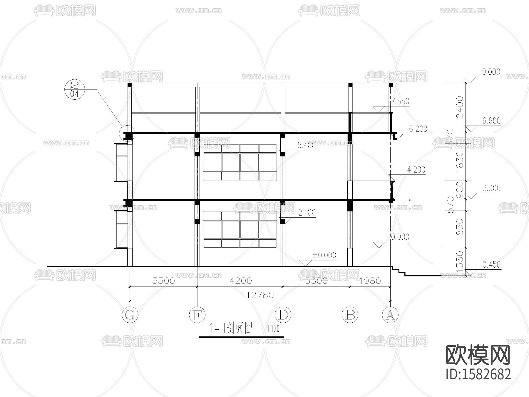 自建房cad施工图下载（渲染图7）