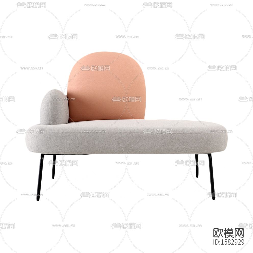 现代简约创意布艺单人沙发下载