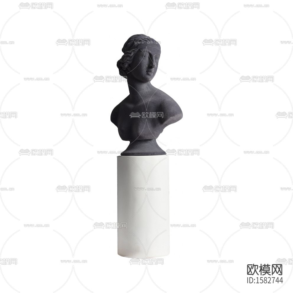 现代简约灰蓝色维纳斯人像雕塑