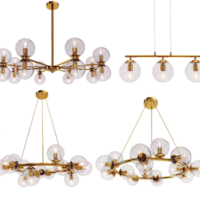 现代玻璃多头吊灯3d模型