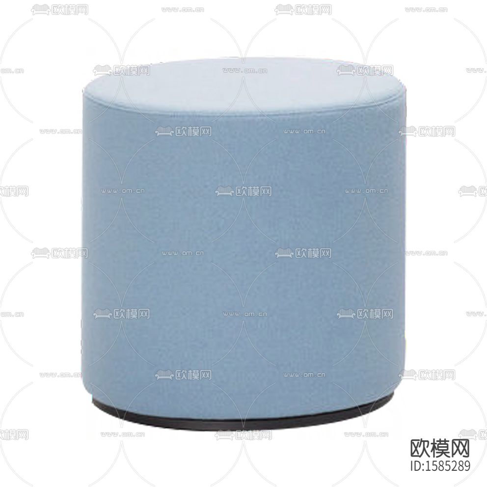现代简约天蓝色布艺圆形凳子