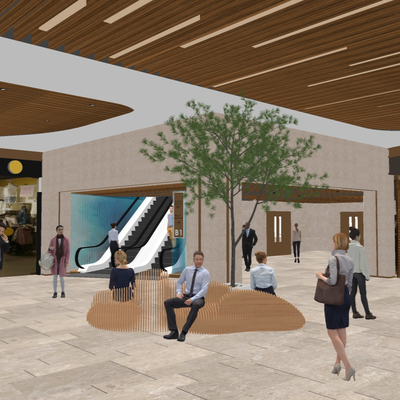  现代商场大厅su模型 