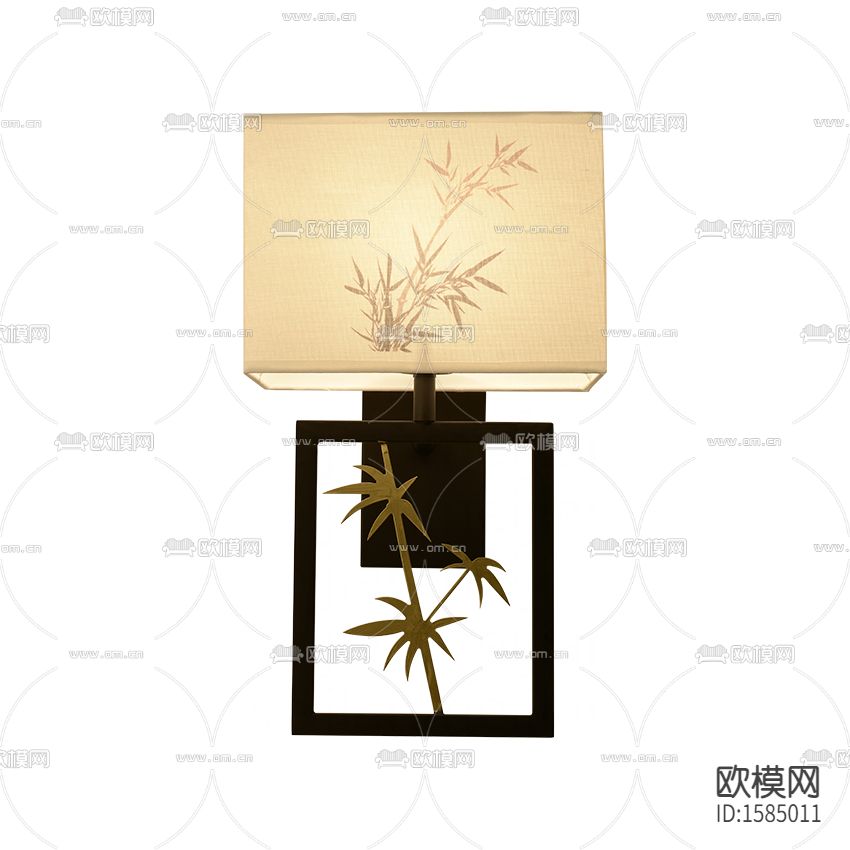 新中式轻奢铁艺竹叶壁灯