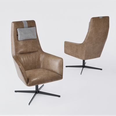  现代皮革大班椅su模型 