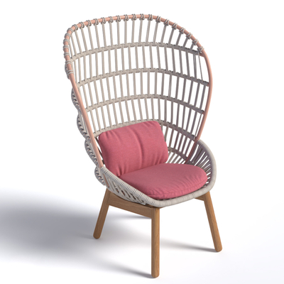  北欧藤编户外椅su模型 