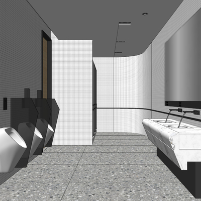  现代公共卫生间su模型 