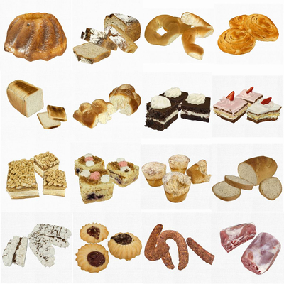  现代蛋糕香肠甜品su模型 