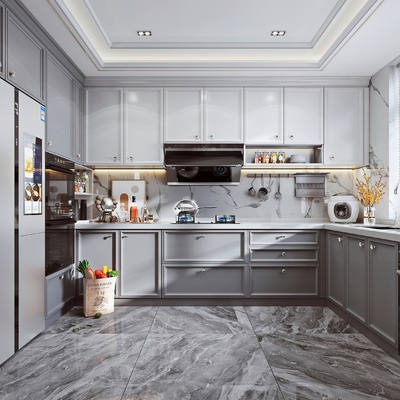  北欧厨房su模型 