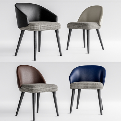 现代单椅餐椅su模型