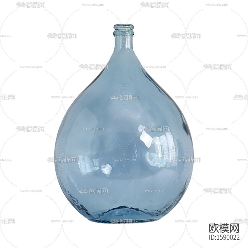 现代简约蓝色玻璃花瓶