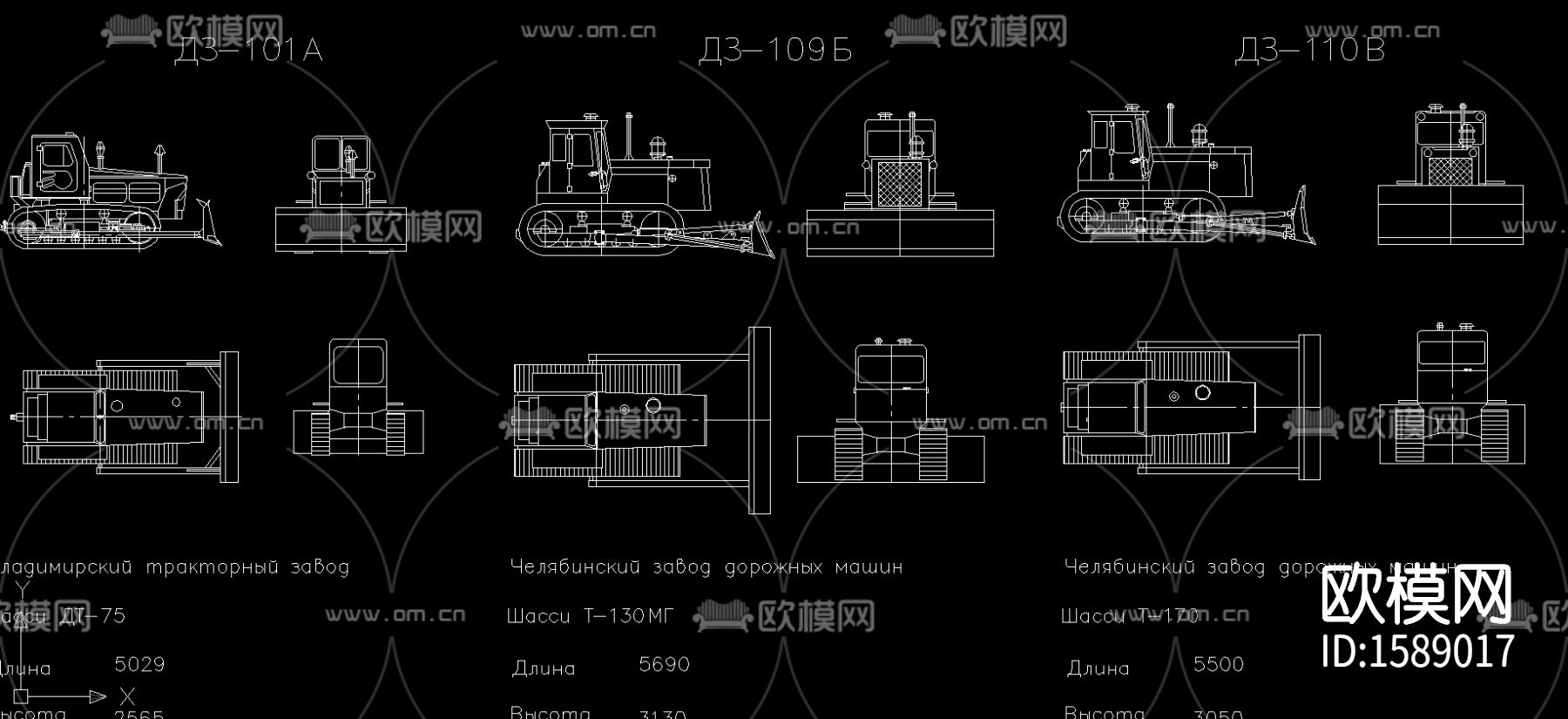 推土机cad图库下载（渲染图2）