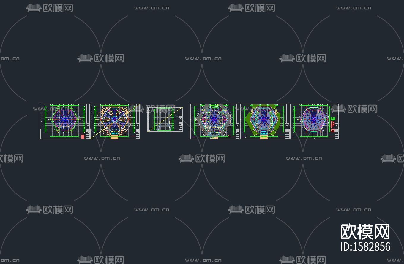 篮球馆建筑cad施工图下载（渲染图2）