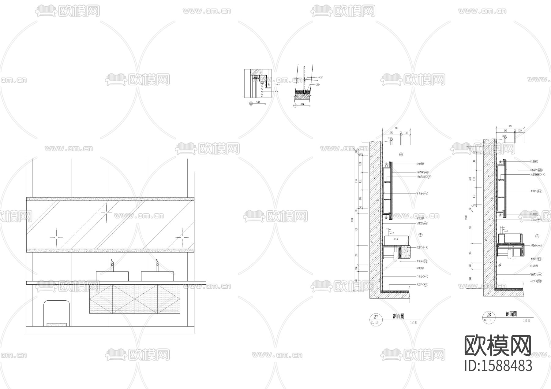 卫生间节点大样下载（渲染图2）