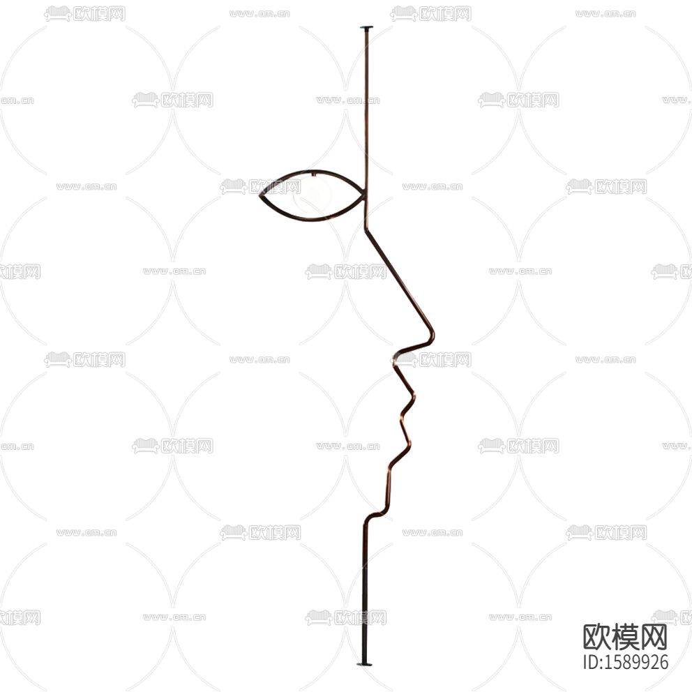 北欧轻奢金属人脸落地灯下载