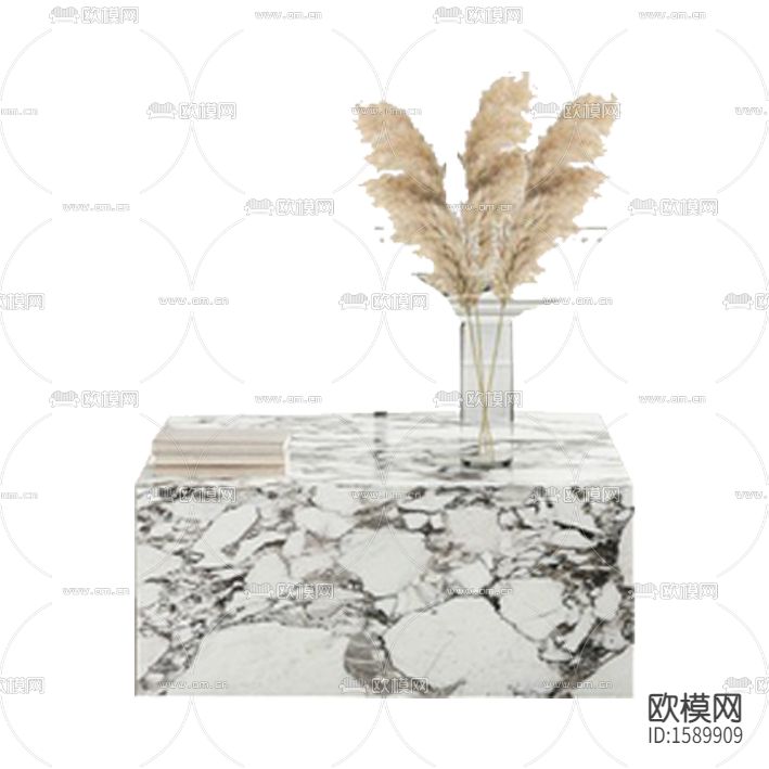 现代简约白色大理石茶几