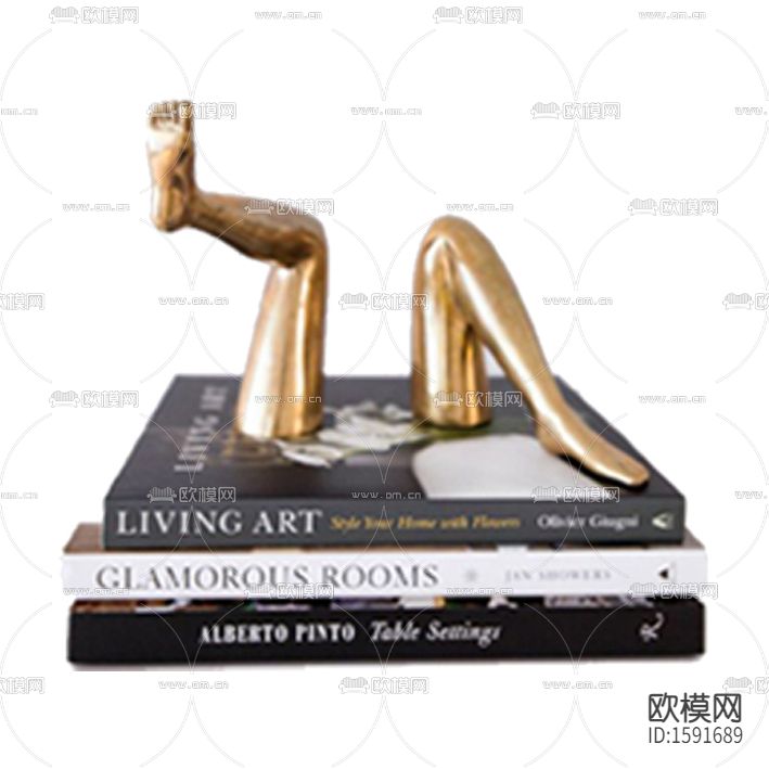 现代轻奢金属双腿摆件书籍