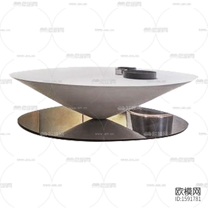 现代轻奢圆锥白色实木金属圆形茶几下载