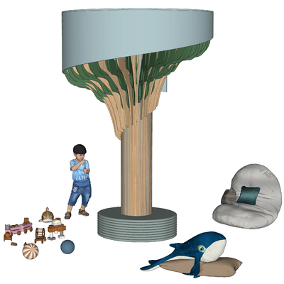  现代儿童玩具su模型 