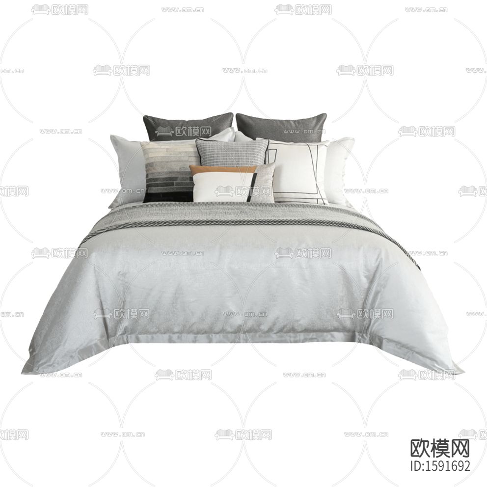 现代轻奢灰白色布艺床品