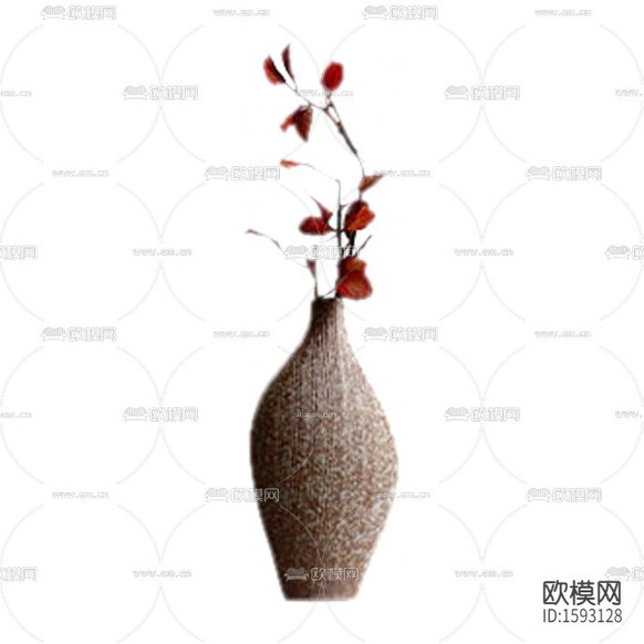现代简约创意粗陶花瓶摆放花艺下载