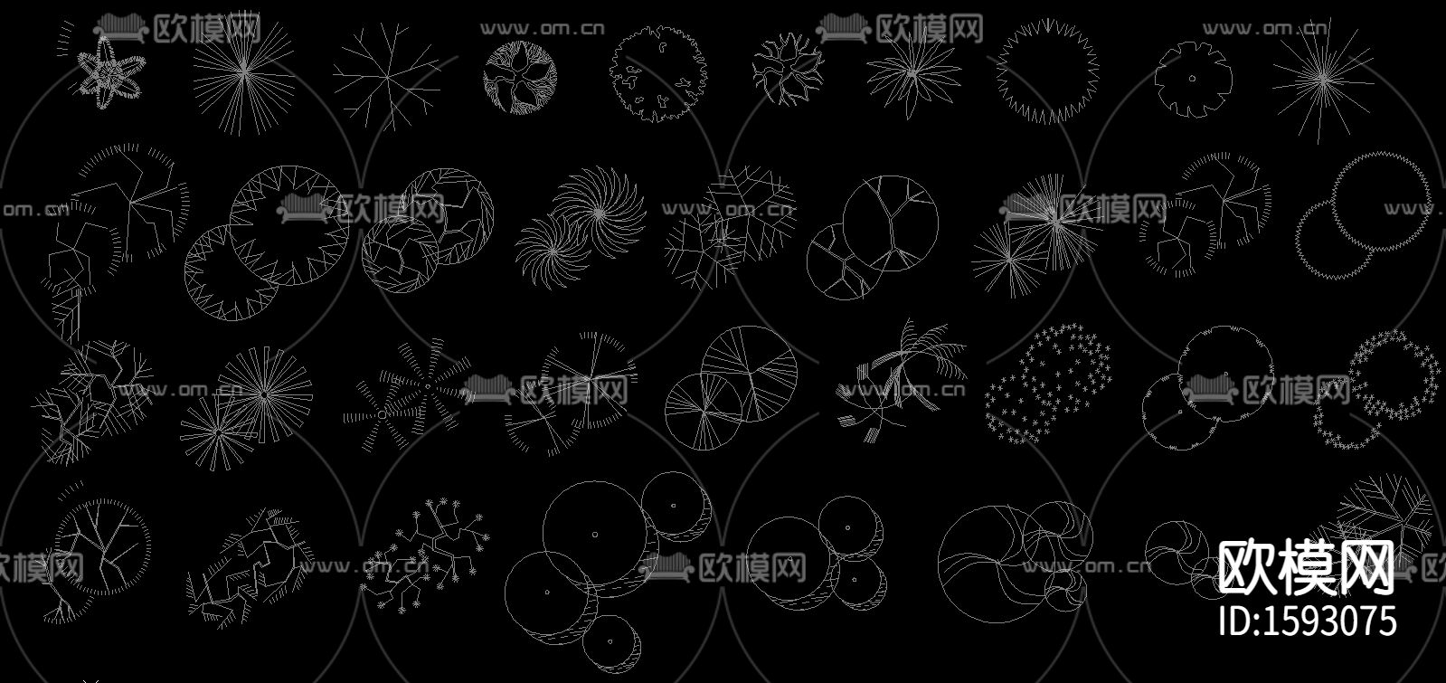 常用植物苗cad图库下载（渲染图8）