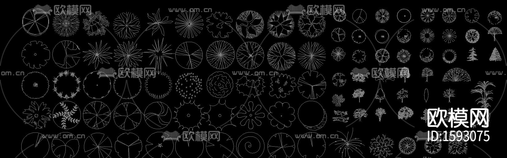常用植物苗cad图库下载（渲染图6）