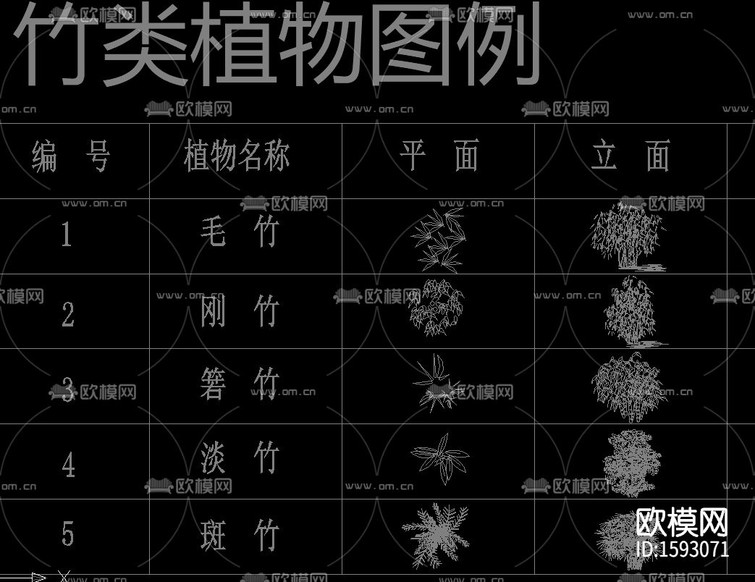 植物立面cad图库下载(渲染图8)