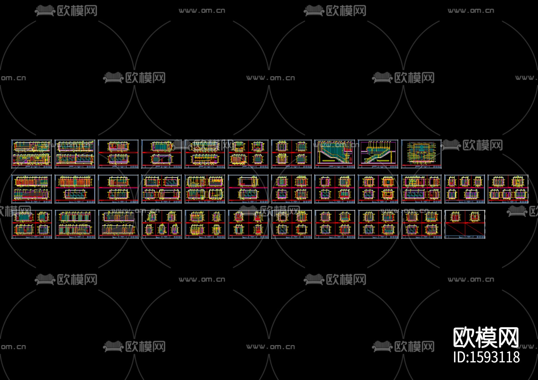 咖啡厅cad施工图下载（渲染图4）