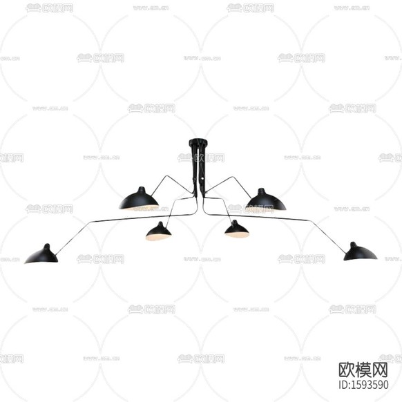 现代简约不锈钢六头鸭嘴灯下载