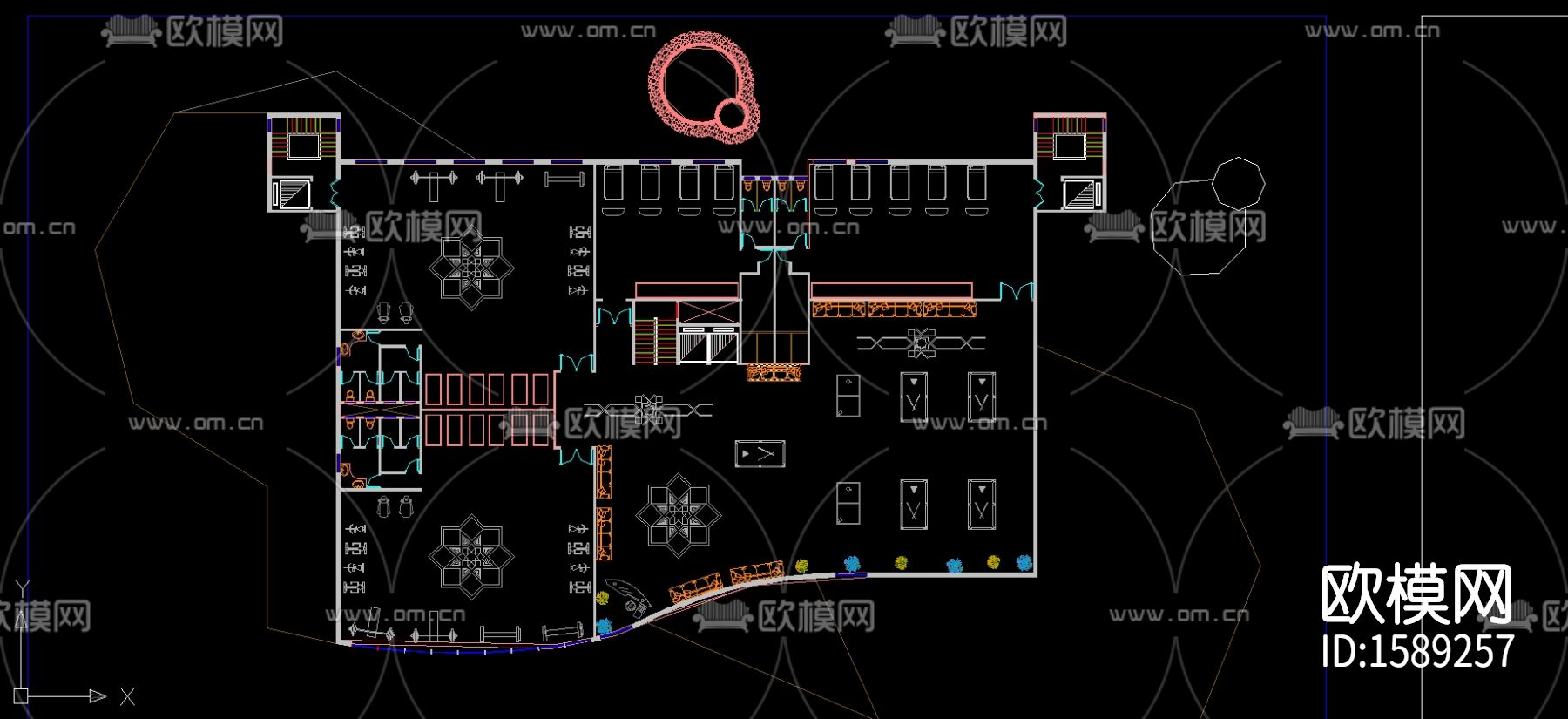 健身房平面图下载（渲染图2）