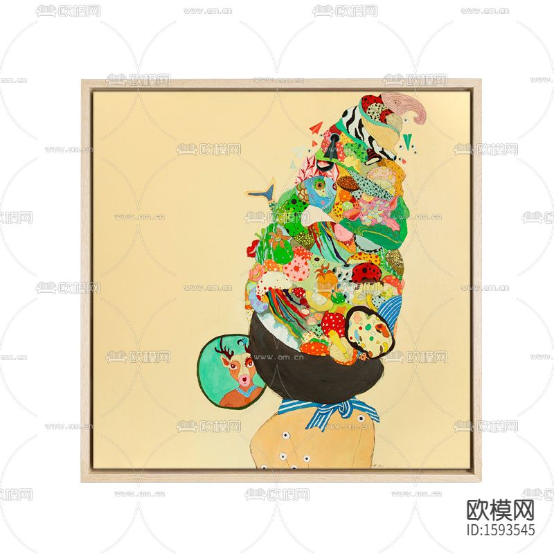 现代创意抽象卡通食物装饰画