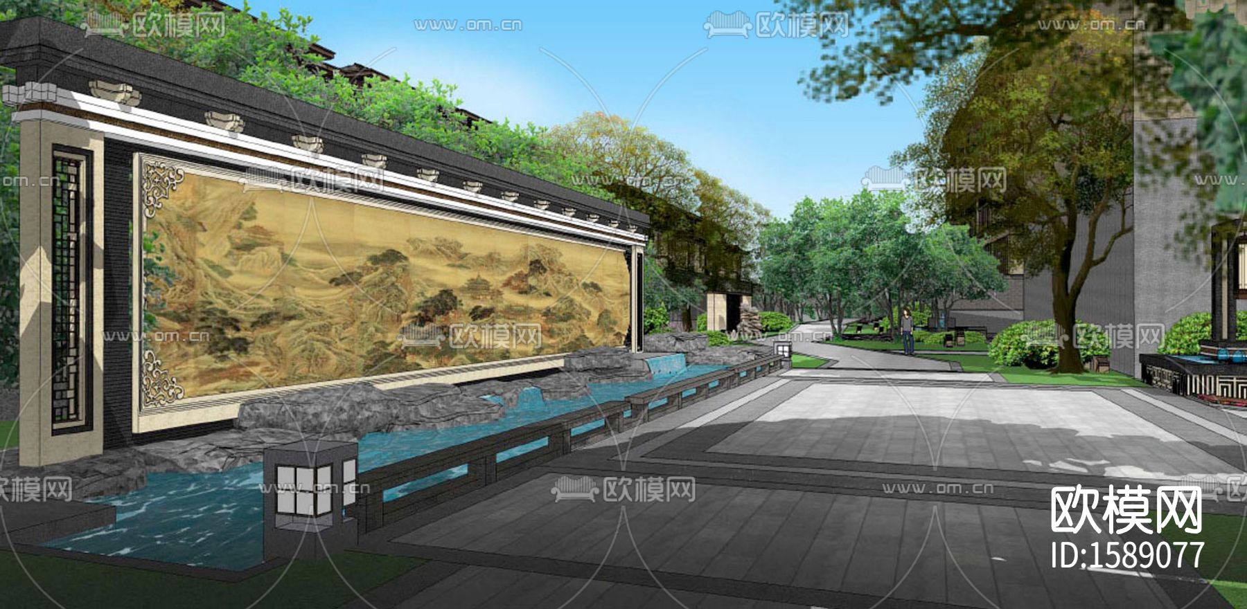 北京精装小院cad施工图下载（渲染图3）