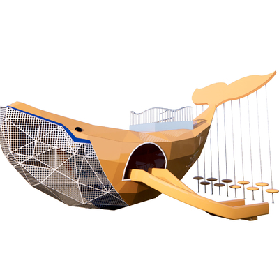  现代儿童鲸鱼滑梯su模型 