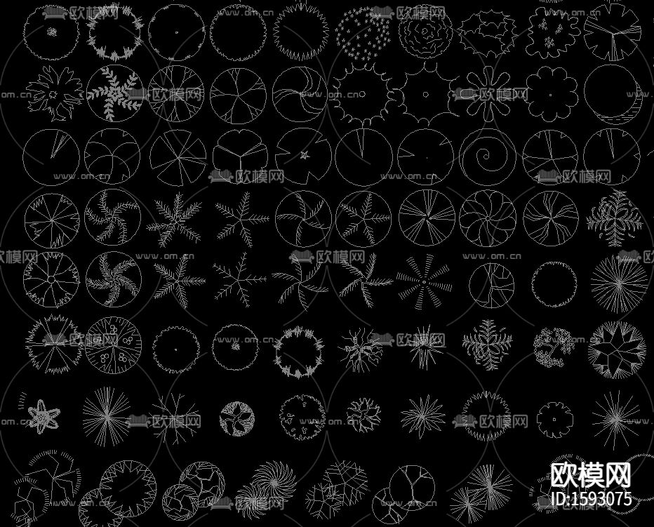 常用植物苗cad图库下载（渲染图7）
