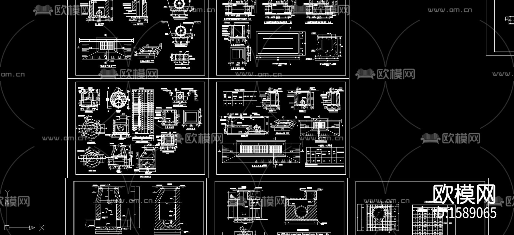 雨水污水检查井节点大样下载（渲染图4）
