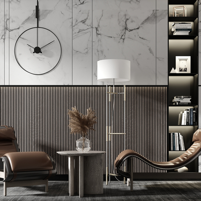  现代轻奢躺椅su模型 