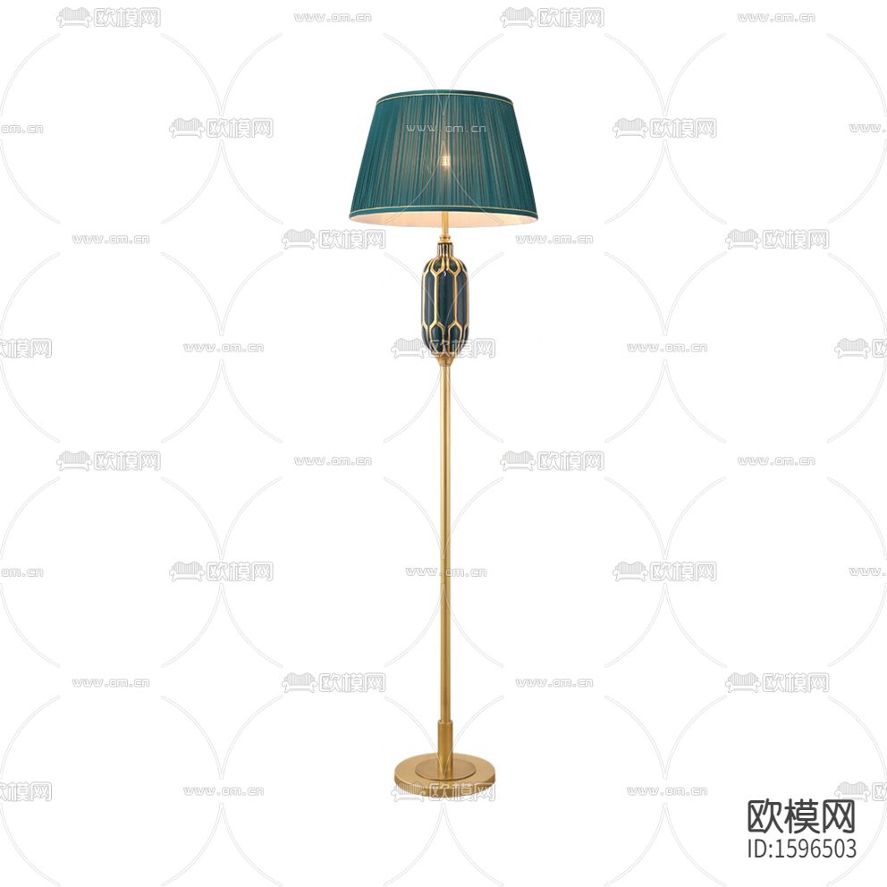 新中式轻奢不锈钢陶瓷描金落地灯下载