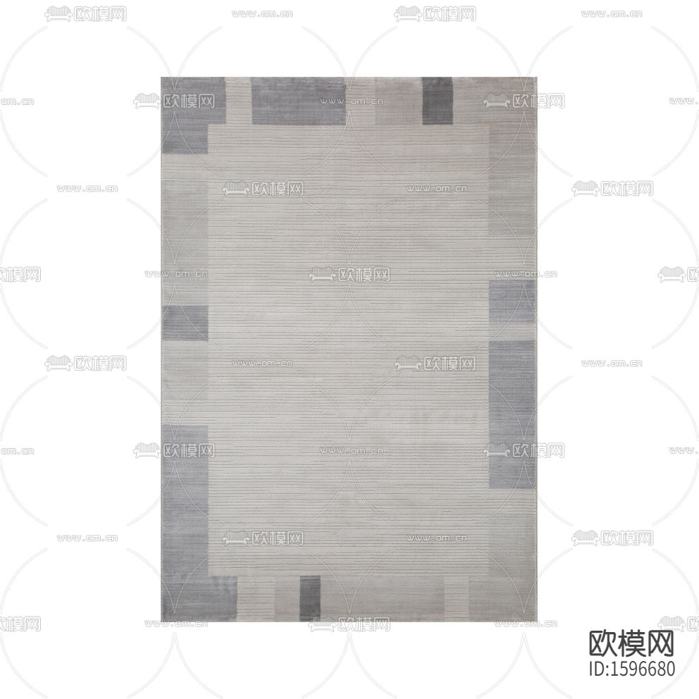 现代简约灰色色块手工编织布艺地毯