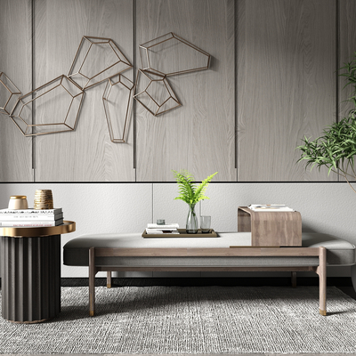  现代轻奢沙发凳su模型 