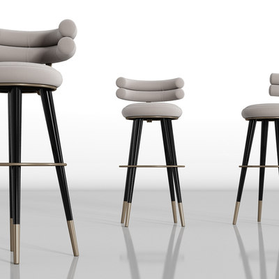  现代轻奢休闲吧椅su模型 