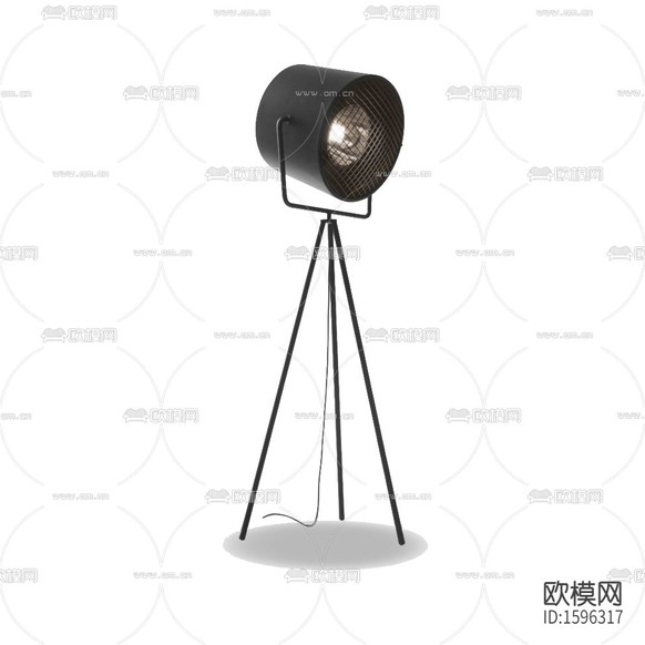 工业风黑色金属三脚落地灯下载