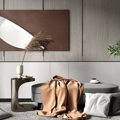  现代轻奢沙发凳su模型 