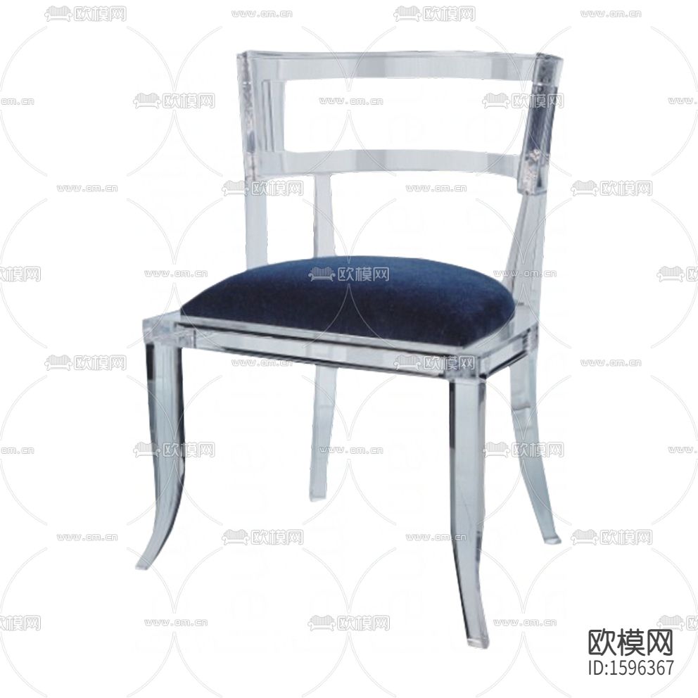 现代简约透明亚克力布艺餐椅下载