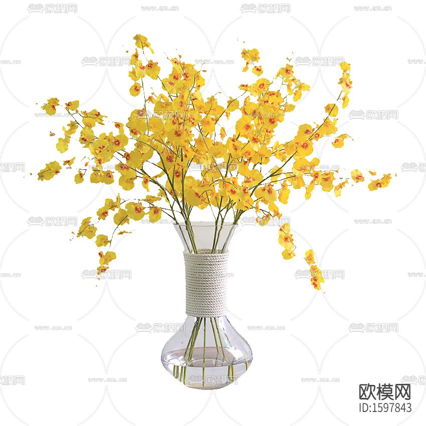 北欧简约绳编包玻璃花瓶摆放花艺下载