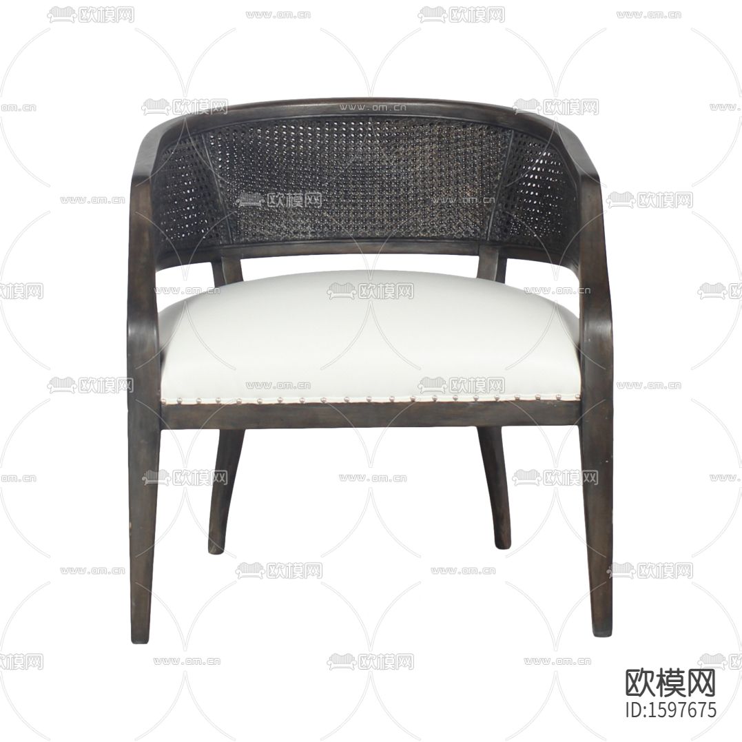 新中式古典做旧实木布艺休闲椅