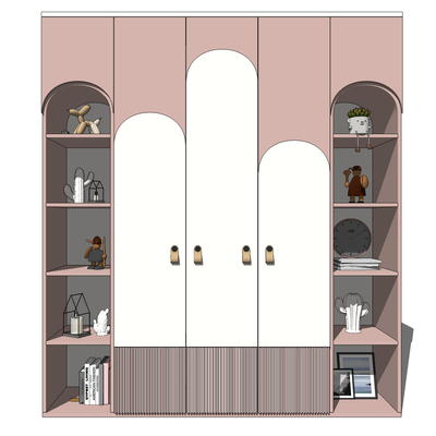  现代儿童衣柜su模型 