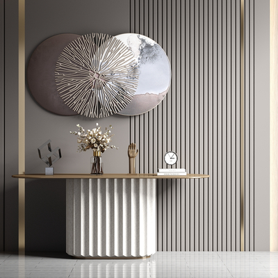 现代轻奢玄关端景台su模型