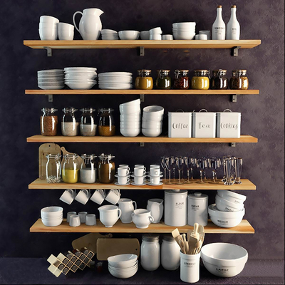  现代餐具su模型 